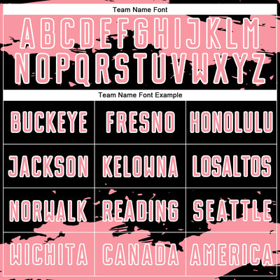 Custom Black Medium Pink-White Abstract Fragment Art Sublimation Soccer Uniform Jersey