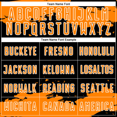 Custom Black Bay Orange-White Abstract Fragment Art Sublimation Soccer Uniform Jersey