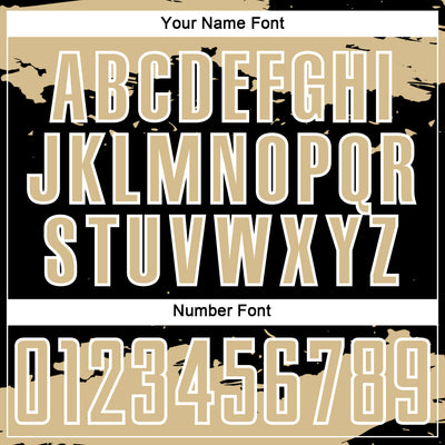 Custom Black Vegas Gold-White Abstract Fragment Art Sublimation Soccer Uniform Jersey