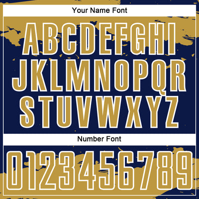 Custom Navy Old Gold-White Abstract Fragment Art Sublimation Soccer Uniform Jersey