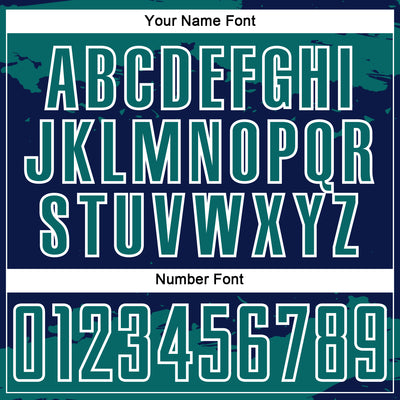 Custom Navy Teal-White Abstract Fragment Art Sublimation Soccer Uniform Jersey