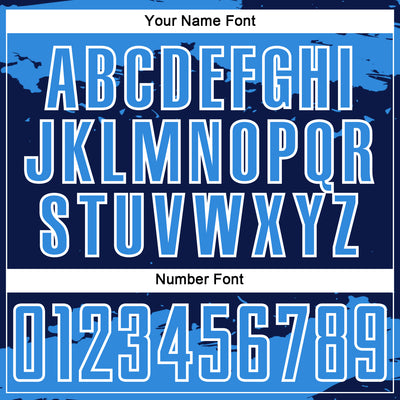 Custom Navy Powder Blue-White Abstract Fragment Art Sublimation Soccer Uniform Jersey