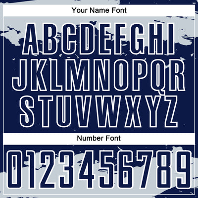 Custom Navy Silver-White Abstract Fragment Art Sublimation Soccer Uniform Jersey