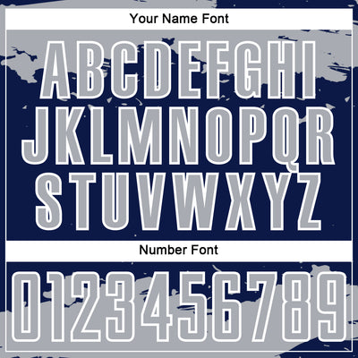 Custom Navy Gray-White Abstract Fragment Art Sublimation Soccer Uniform Jersey