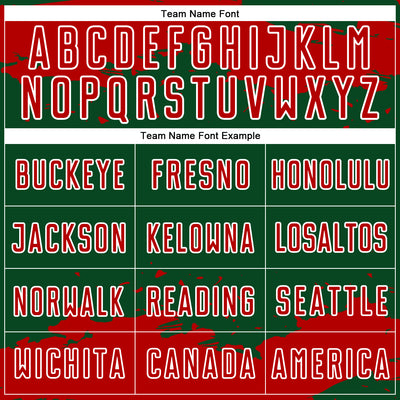 Custom Green Red-White Abstract Fragment Art Sublimation Soccer Uniform Jersey