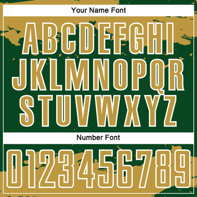 Custom Green Old Gold-White Abstract Fragment Art Sublimation Soccer Uniform Jersey