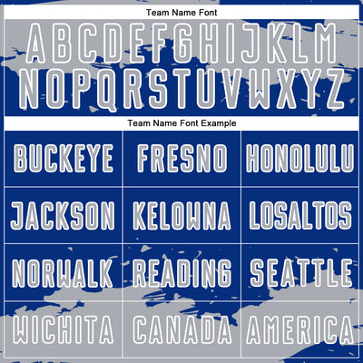 Custom Royal Gray-White Abstract Fragment Art Sublimation Soccer Uniform Jersey