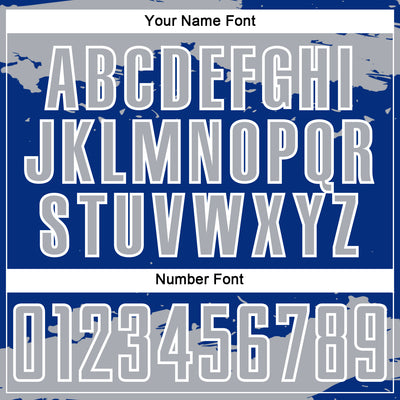 Custom Royal Gray-White Abstract Fragment Art Sublimation Soccer Uniform Jersey