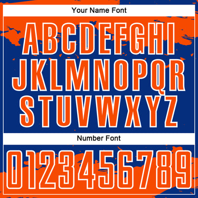 Custom Royal Orange-White Abstract Fragment Art Sublimation Soccer Uniform Jersey