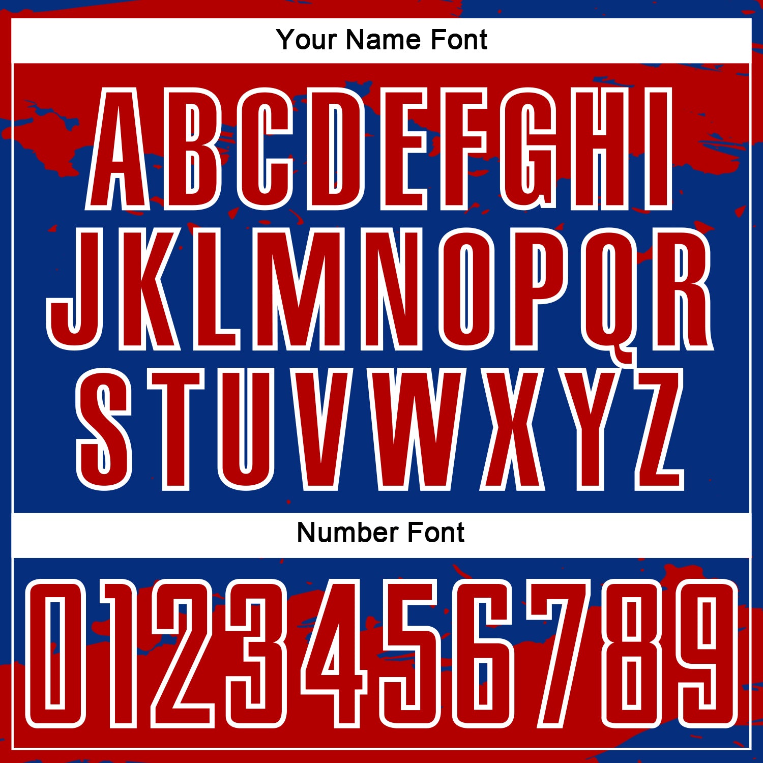 Custom Royal Red-White Abstract Fragment Art Sublimation Soccer Uniform Jersey