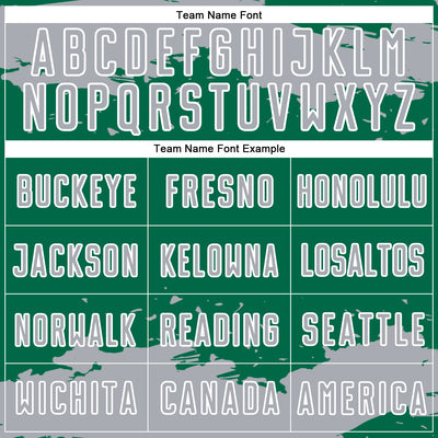 Custom Kelly Green Gray-White Abstract Fragment Art Sublimation Soccer Uniform Jersey