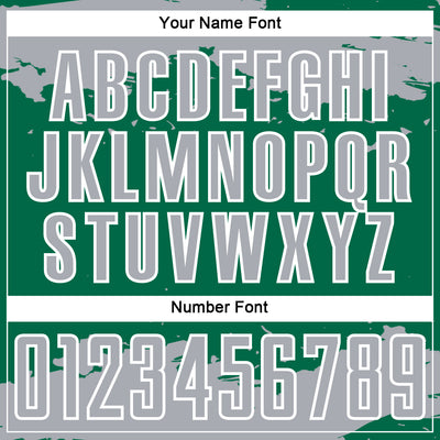 Custom Kelly Green Gray-White Abstract Fragment Art Sublimation Soccer Uniform Jersey