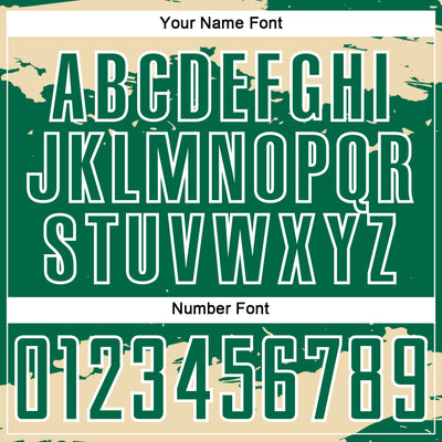 Custom Kelly Green Cream-White Abstract Fragment Art Sublimation Soccer Uniform Jersey