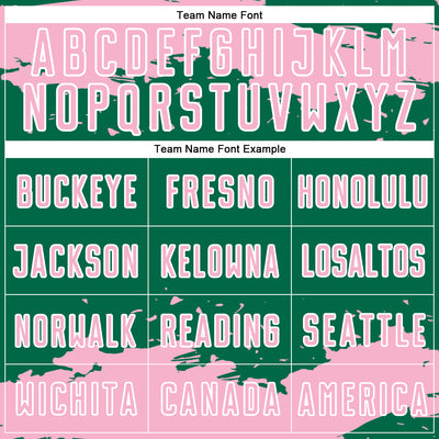 Custom Kelly Green Light Pink-White Abstract Fragment Art Sublimation Soccer Uniform Jersey