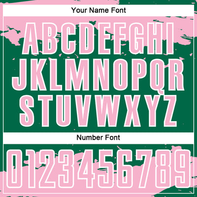 Custom Kelly Green Light Pink-White Abstract Fragment Art Sublimation Soccer Uniform Jersey