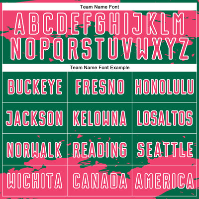 Custom Kelly Green Neon Pink-White Abstract Fragment Art Sublimation Soccer Uniform Jersey