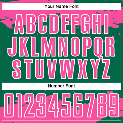 Custom Kelly Green Pink-White Abstract Fragment Art Sublimation Soccer Uniform Jersey