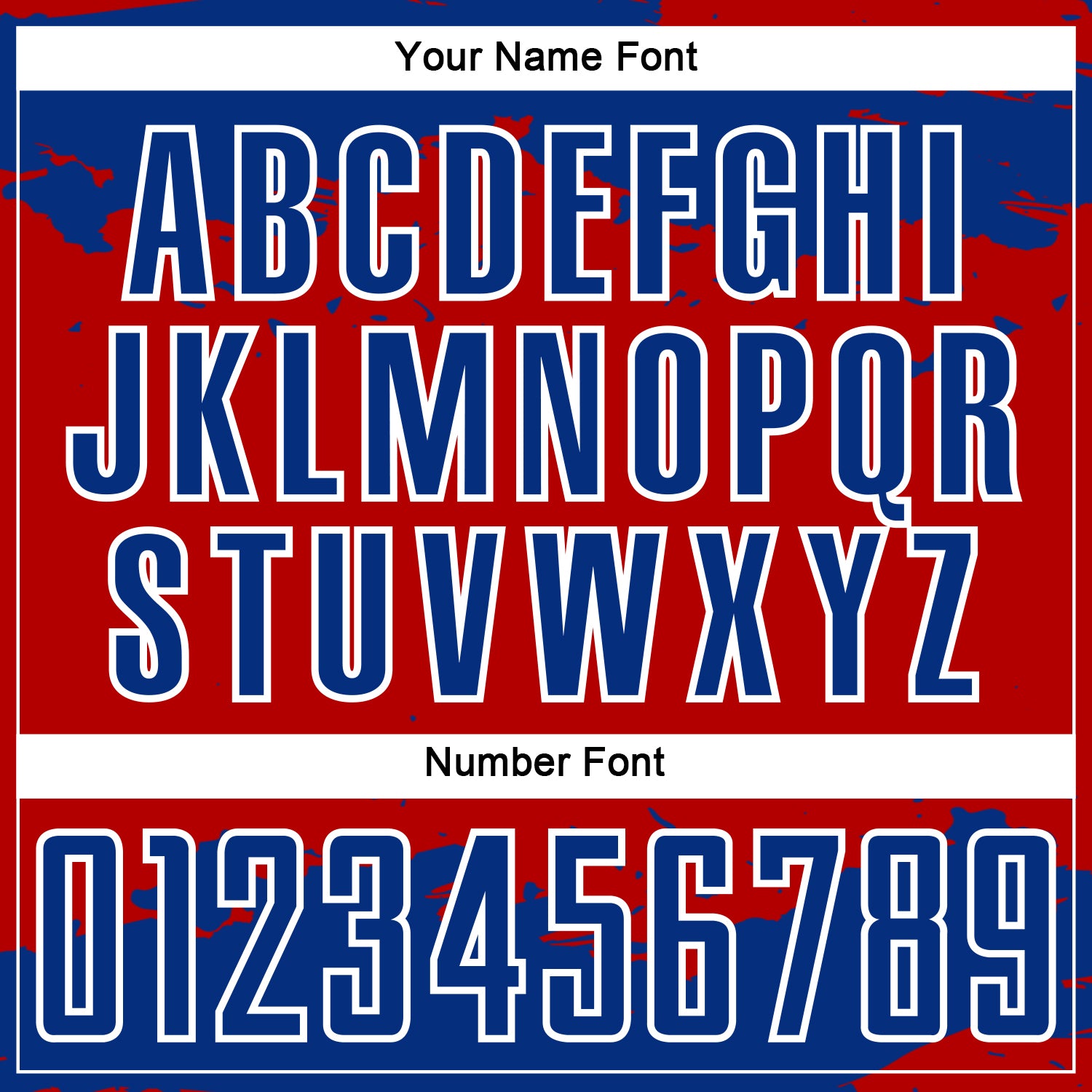 Custom Red Royal-White Abstract Fragment Art Sublimation Soccer Uniform Jersey