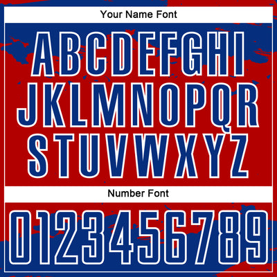 Custom Red Royal-White Abstract Fragment Art Sublimation Soccer Uniform Jersey