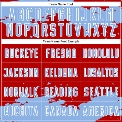 Custom Red Light Blue-White Abstract Fragment Art Sublimation Soccer Uniform Jersey