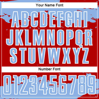 Custom Red Light Blue-White Abstract Fragment Art Sublimation Soccer Uniform Jersey