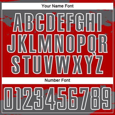 Custom Red Steel Gray-White Abstract Fragment Art Sublimation Soccer Uniform Jersey