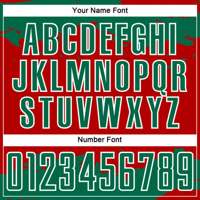 Custom Red Kelly Green-White Abstract Fragment Art Sublimation Soccer Uniform Jersey