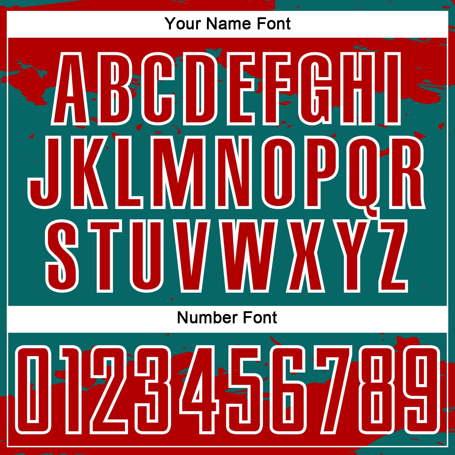 Custom Teal Red-White Abstract Fragment Art Sublimation Soccer Uniform Jersey