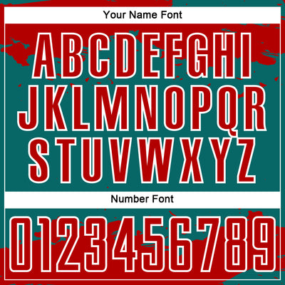 Custom Teal Red-White Abstract Fragment Art Sublimation Soccer Uniform Jersey