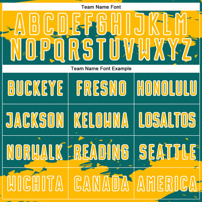 Custom Teal Gold-White Abstract Fragment Art Sublimation Soccer Uniform Jersey