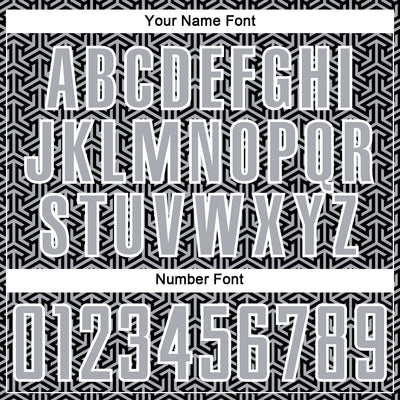 Custom Black Gray-White Geometric Arrow Sublimation Soccer Uniform Jersey