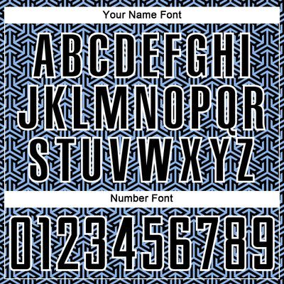 Custom Black Light Blue-White Geometric Arrow Sublimation Soccer Uniform Jersey