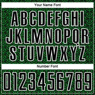 Custom Black Grass Green-White Geometric Arrow Sublimation Soccer Uniform Jersey