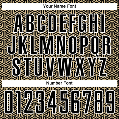 Custom Black Vegas Gold-White Geometric Arrow Sublimation Soccer Uniform Jersey