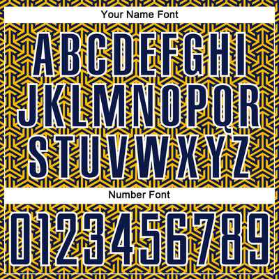 Custom Navy Gold-White Geometric Arrow Sublimation Soccer Uniform Jersey