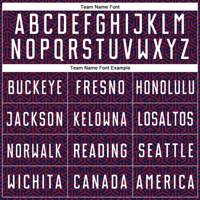 Custom Navy White-Crimson Geometric Arrow Sublimation Soccer Uniform Jersey