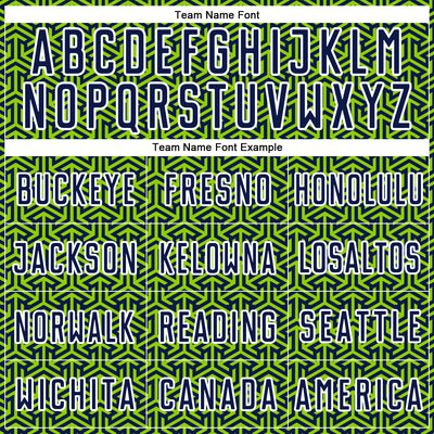 Custom Navy Neon Green-White Geometric Arrow Sublimation Soccer Uniform Jersey