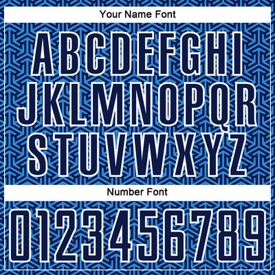 Custom Navy Powder Blue-White Geometric Arrow Sublimation Soccer Uniform Jersey