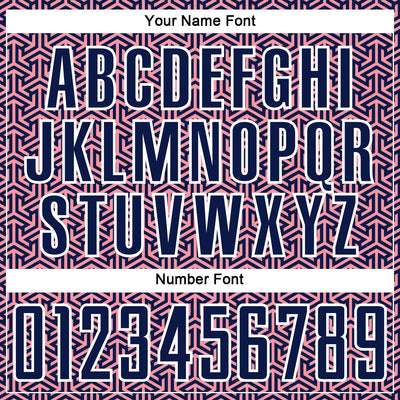 Custom Navy Medium Pink-White Geometric Arrow Sublimation Soccer Uniform Jersey