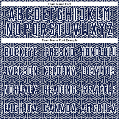 Custom Navy Gray-White Geometric Arrow Sublimation Soccer Uniform Jersey