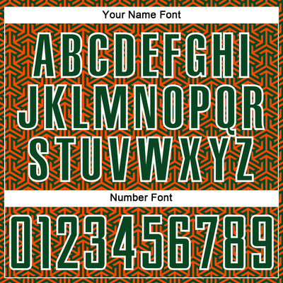 Custom Green Orange-White Geometric Arrow Sublimation Soccer Uniform Jersey