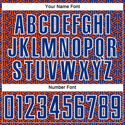 Custom Royal Orange-White Geometric Arrow Sublimation Soccer Uniform Jersey