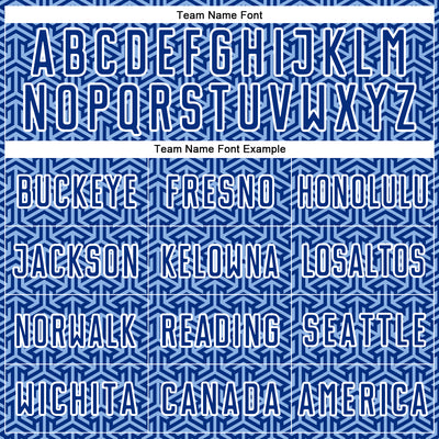 Custom Royal Light Blue-White Geometric Arrow Sublimation Soccer Uniform Jersey