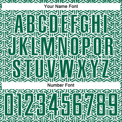 Custom Kelly Green White Geometric Arrow Sublimation Soccer Uniform Jersey