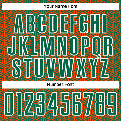 Custom Kelly Green Orange-White Geometric Arrow Sublimation Soccer Uniform Jersey