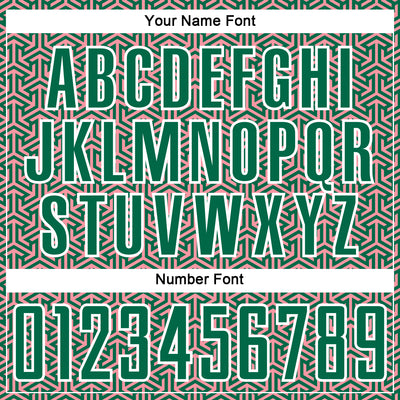 Custom Kelly Green Medium Pink-White Geometric Arrow Sublimation Soccer Uniform Jersey