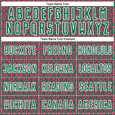 Custom Kelly Green Neon Pink-White Geometric Arrow Sublimation Soccer Uniform Jersey