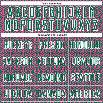 Custom Kelly Green Pink-White Geometric Arrow Sublimation Soccer Uniform Jersey