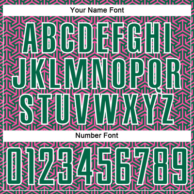 Custom Kelly Green Pink-White Geometric Arrow Sublimation Soccer Uniform Jersey