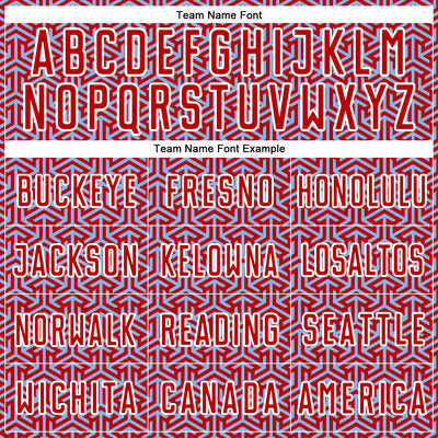 Custom Red Light Blue-White Geometric Arrow Sublimation Soccer Uniform Jersey